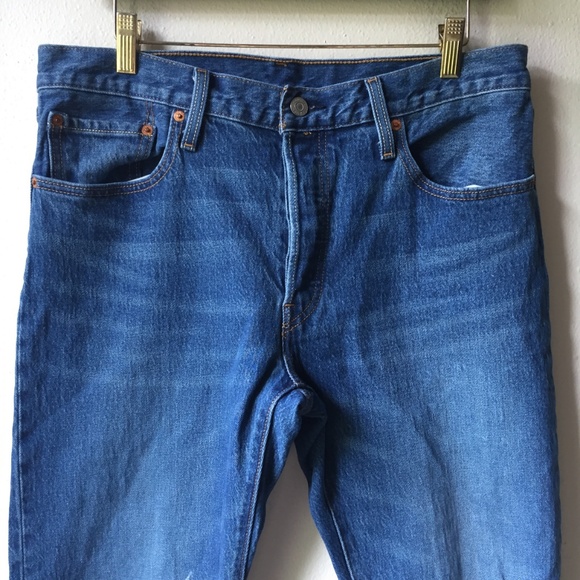 Levi's 501 Straight Jeans in Wear & Tear Wash - Picture 6 of 11